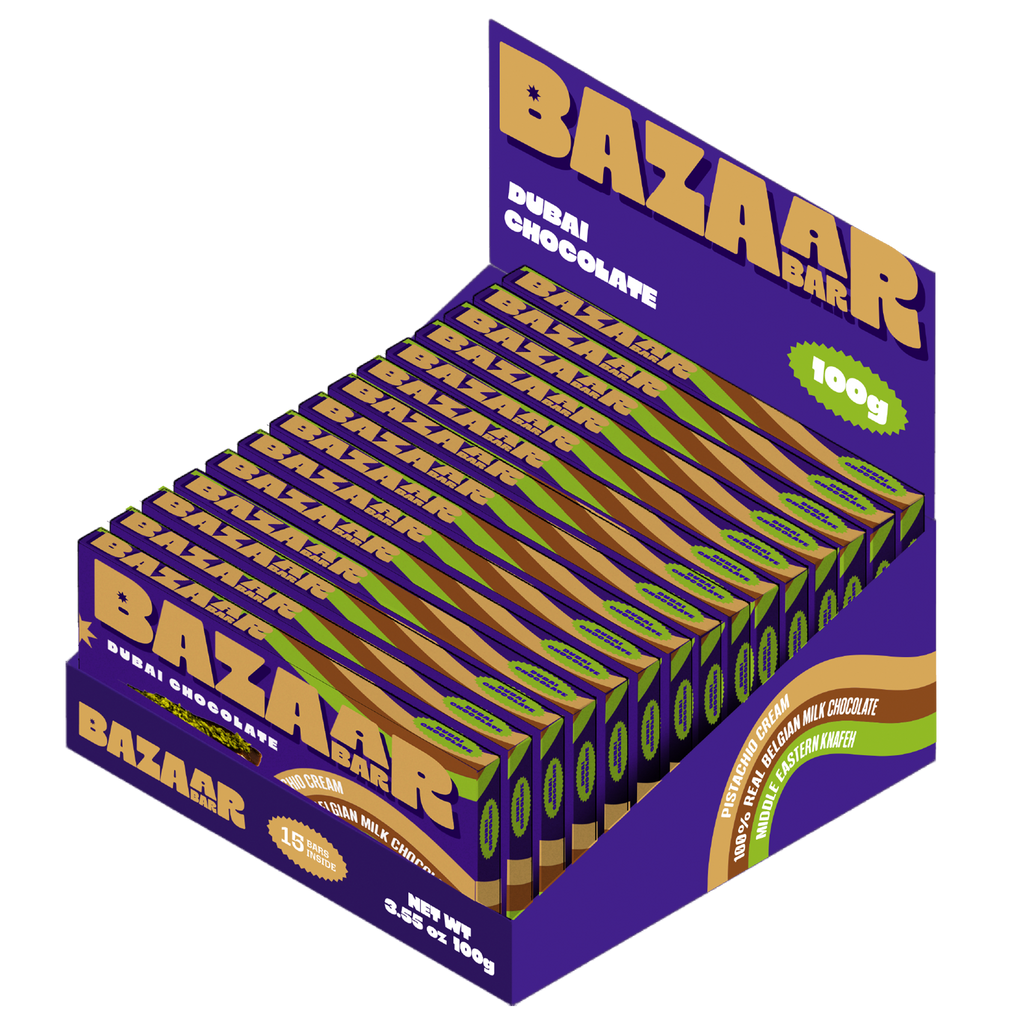 12 bars inner Dubai style chocolate 100g